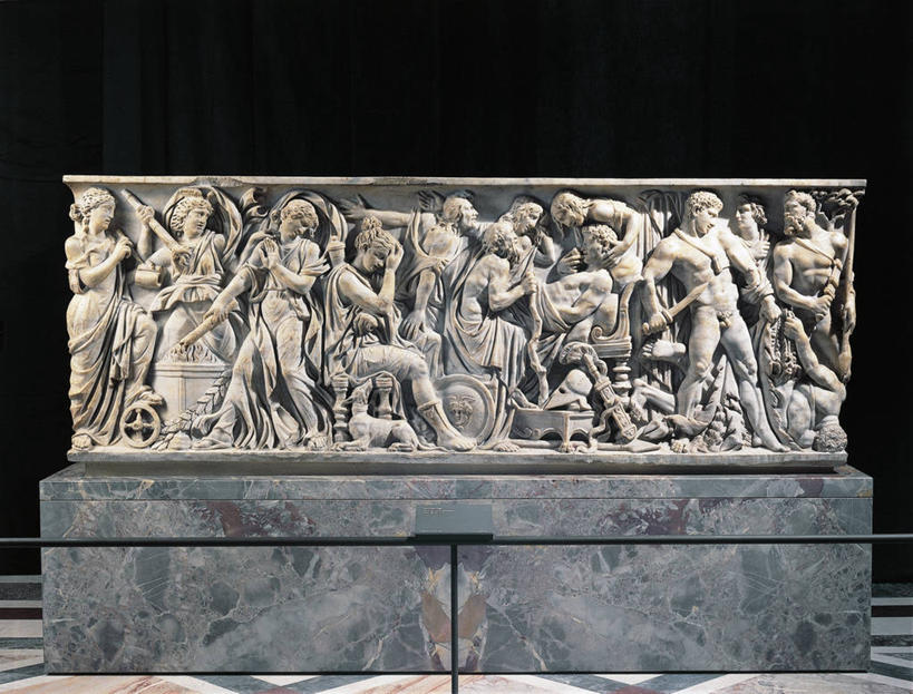 无人,横图,室内,标志,符号,大理石,标识,古代,摄影,死亡,石棺,希腊神话,性别符号,悲痛,古代文明,美术工艺,彩图,浅浮雕,男性符号,过去