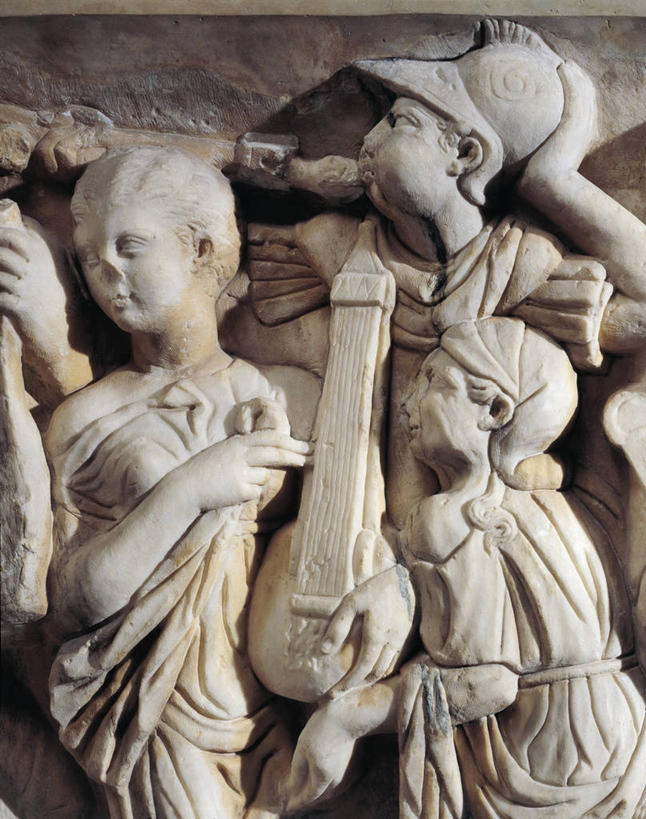 无人,竖图,室内,表演,标志,长袍,符号,大理石,标识,古代,摄影,长笛,音乐人,石棺,希腊神话,性别符号,七弦琴,古代文明,美术工艺,阿基里斯,彩图,浅浮雕,男性符号,过去