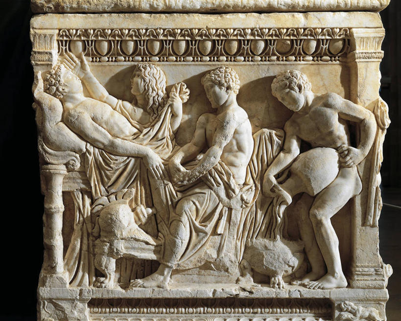 裸体,无人,横图,特写,神话,艺术,装饰,标志,符号,大理石,历史,标识,古罗马,一个,赤脚,摄影,单个,手艺,石棺,性别符号,美术工艺,阿基里斯,彩图,浅浮雕,男性符号