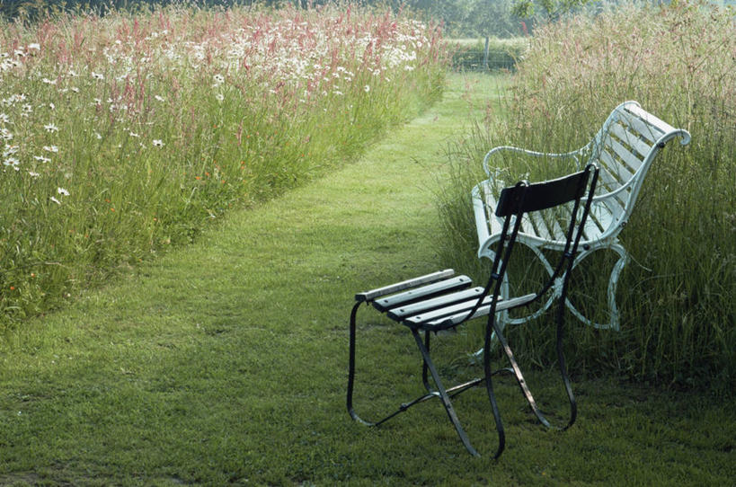 无人,横图,室外,白天,草地,美景,植物,庭院,景观,田地,小路,地面,图像,座位,草,自然,夏天,概念,景色,季节,摄影,自然风光,主题,构图,彩图,时空,长度,花园路