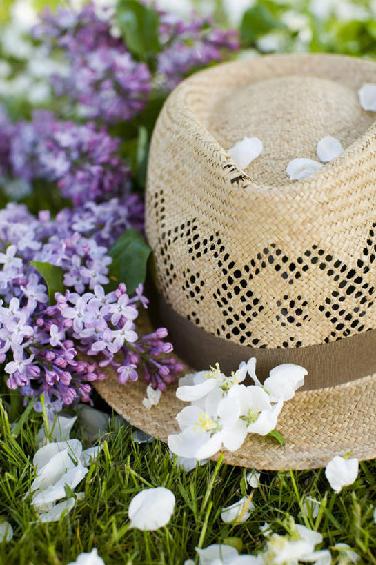 无人,竖图,室外,特写,白天,美景,植物,丁香花,静物,草帽,景观,花,花朵,排列,自然,景色,摄影,清新,自然风光