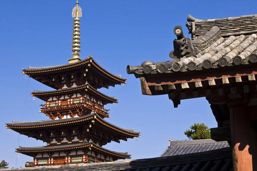 无人,寺庙,横图,室外,白天,仰视,旅游,度假,名胜古迹,植物,标志建筑,地标,建筑,奈良县,日本,亚洲,阴影,节日,遗迹,光线,瓦片,影子,屋顶,塔,顶棚,瓦,古迹,文化,文物,娱乐,建设,古建筑,宝塔,佛塔,树,树木,蓝色,绿色,蓝天,天空,阳光,自然,庙宇,天,祈祷,享受,休闲,健康,旅游胜地,放松,许愿,宗教,建造,佛教,信仰,生长,晴朗,成长,纪念,祈求,古文明,东亚,屋瓦,本州,万里无云,本州岛,日本国,近畿地方,奈良,近畿,释教,浮图,浮屠,西京寺,药师寺,平安,晴空,晴空万里,彩图,低角度拍摄,庙,寺,塔婆,浮图塔,浮头,佛图