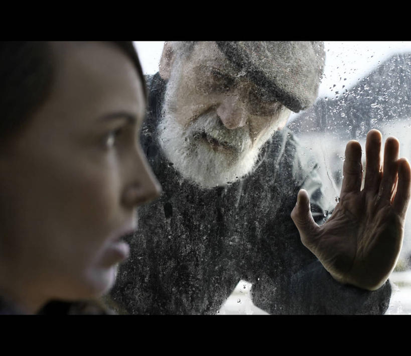 成年人,老年人,脸,头,脸颊,胡须,头发,两个人,横图,特写,白天,拒绝,窗户,美国,冲突,分离,冰,注视,肩膀,观察,看,摄影,观看,恳求,察看,关注,维吉尼亚,温彻斯特,老年男性,男人,男性,年轻女性,年轻人,头部,胡子,络腮胡,脸部,脸蛋,面部,彩图