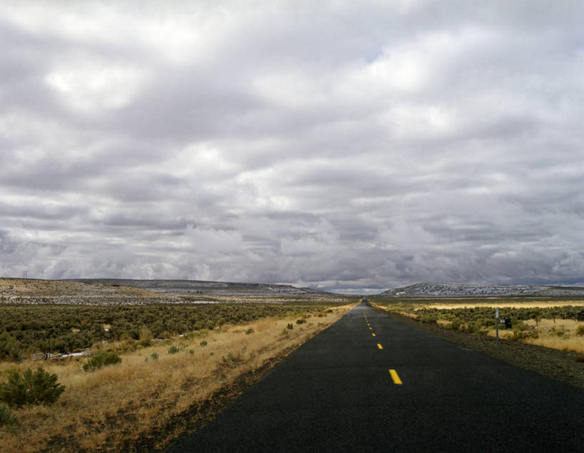 无人,横图,室外,白天,消失点,旅途,沙漠,公路,美国,地形,冬天,分界线,风景,摄影,俄勒冈州,彩图,旅行
