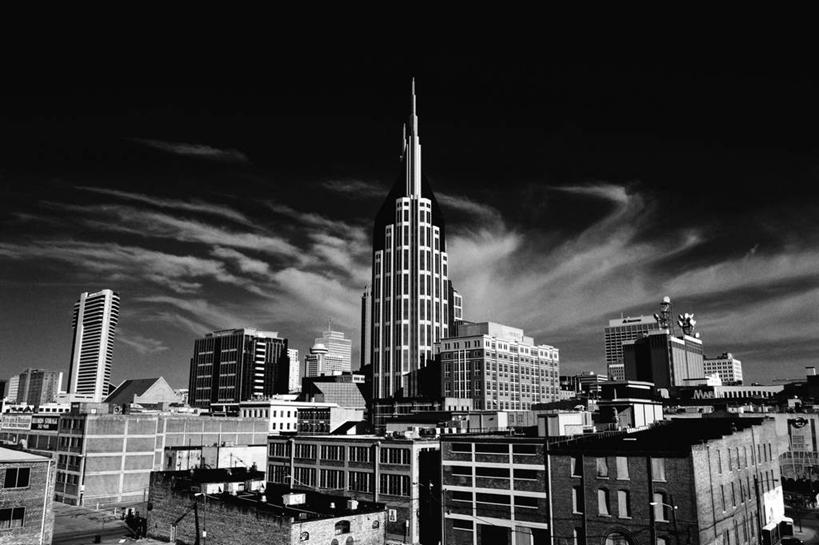 无人,横图,黑白,室外,天际线,城市,摩天大楼,美国,塔,宏伟,摄影,北美,北美洲,美洲,积雨云,美国文化,田纳西州,首府,北亚美利加洲,亚美利加洲,田纳西,志愿之州,纳什维尔,纳许维尔,美利坚合众国