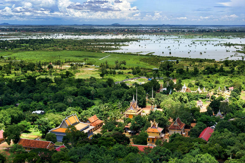 无人,横图,俯视,室外,白天,建筑,柬埔寨,地平线,乡村,辽阔,地面,树,广阔,摄影,宁静,一望无际,延伸,天地相交,潘塔纳尔湿地,无边无际,一马平川,彩图,高角度拍摄