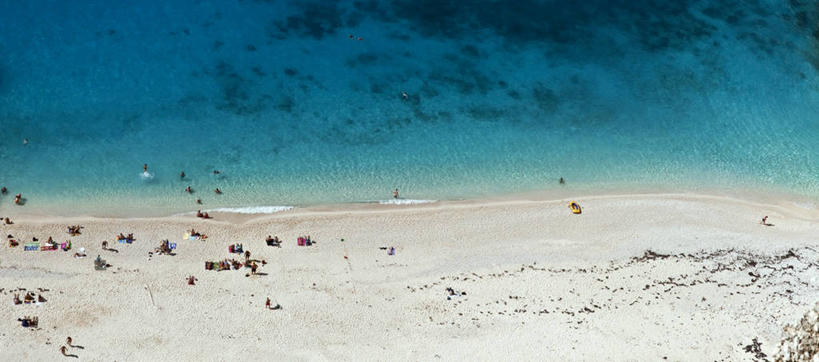 横图,全景,俯视,室外,白天,旅游,度假,海洋,希腊,许多人,一群人,摄影,扎金索斯,海滩,休闲活动,彩图,高角度拍摄