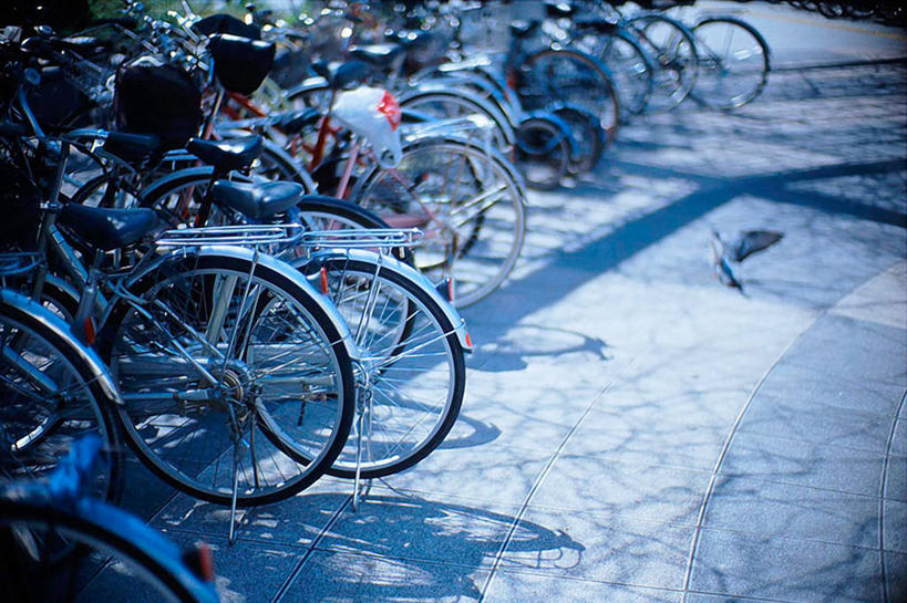 无人,广场,横图,室外,白天,城市,自行车,车站,日本,运输,摄影,停止,暂停,停滞,大阪府,彩图