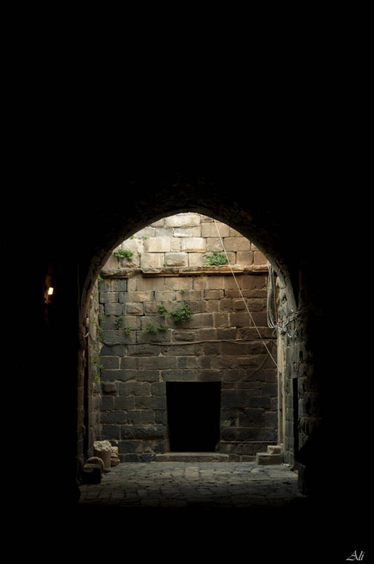 无人,竖图,室内,白天,建筑,叙利亚,墙,拱门,古城,苔藓,首都,历史,摄影,大马士革,彩图