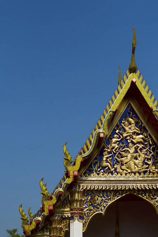 无人,竖图,室外,白天,建筑,泰国,屋顶,首都,历史,顶部,天空,摄影,部分,万里无云,卧佛寺,彩图,传统文化,过去