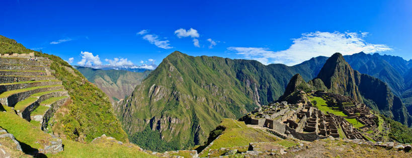 无人,横图,全景,室外,白天,梯田,山脉,建筑,秘鲁,云,历史,废墟,风景,自然,摄影,马丘比丘,古代文明,彩图,过去