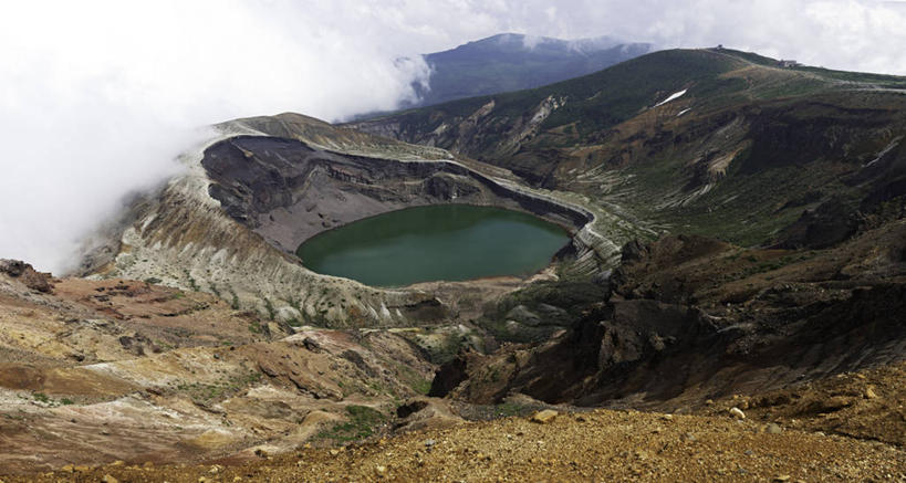 无人,横图,室外,白天,湖,火山,美景,山,日本,火山口,景观,风景,自然,景色,摄影,宁静,岩层,自然风光,福岛县,山形县,自然地理,岩石,彩图