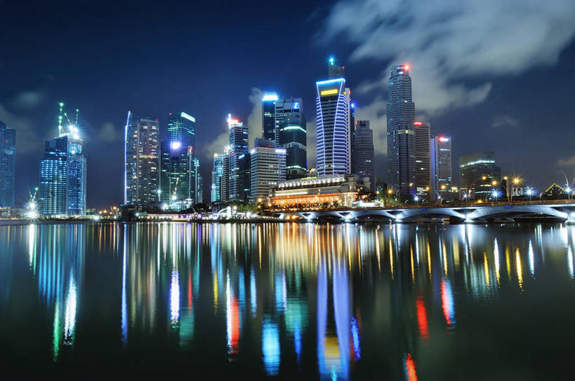 无人,码头,横图,室外,夜晚,度假,美景,天际线,城市风光,城市,港口,建筑,酒店,摩天大楼,新加坡,对称,反射,景观,云,娱乐,享受,休闲,景色,放松,摄影,照亮,发展,新加坡河,彩图,摆渡口,埠头,渡口,渡头,港湾,海港,货运码头,口岸,商港,滨海湾金沙酒店,广角