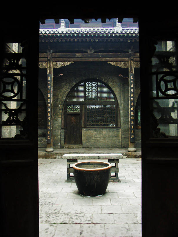 无人,竖图,室内,白天,建筑,庭院,拱门,门口,古典,历史,摄影,中国文化,晋中,彩图