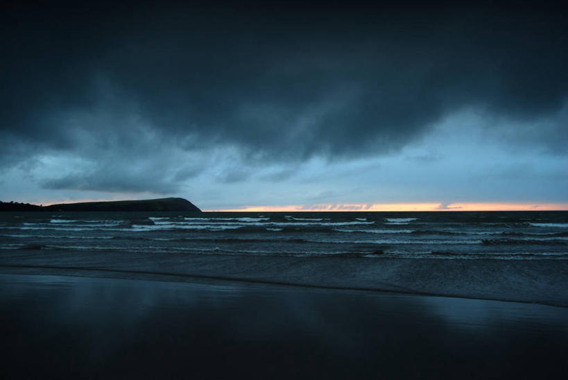 无人,横图,室外,海洋,暴风雨,英国,沙子,水平线,乌云,云,天气,风景,天空,自然,黄昏,摄影,宁静,彭布罗克郡,海滩,彩图