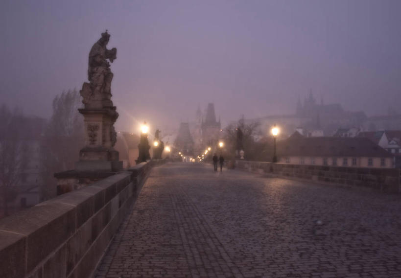 无人,横图,室外,建筑,路灯,欧洲,捷克,雕像,桥,黎明,首都,联系,自然,摄影,照亮,早晨,中欧,捷克共和国,波西米亚,布拉格,查理大桥,圣维特大教堂,圣维特主教座堂,赫拉德卡尼城堡,彩图,旅行,布拉格历史中心