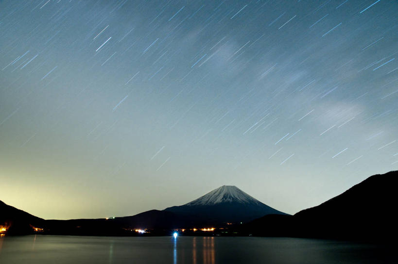 无人,横图,室外,长时间曝光,湖,美景,山脉,富士山,日本,日本文化,反射,景观,星星,宏伟,风景,自然,黄昏,景色,摄影,宁静,自然风光,银河系,彩图,本栖湖
