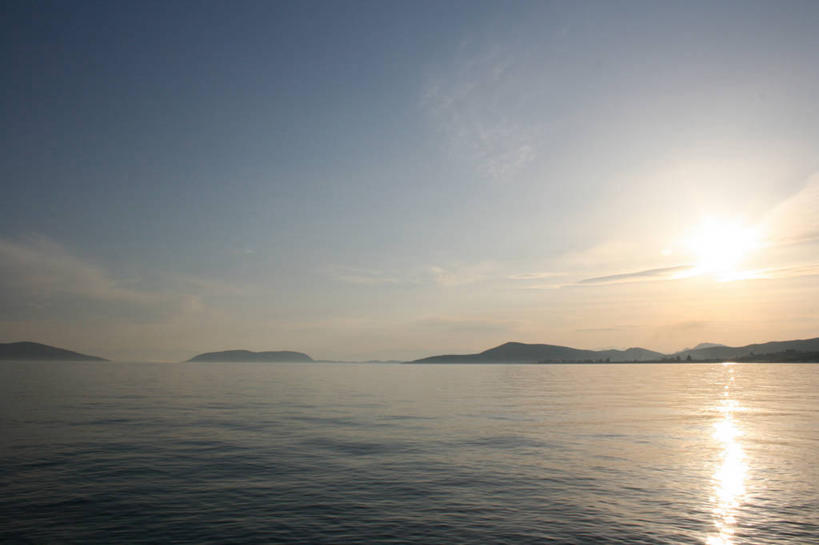 无人,横图,室外,海洋,美景,日落,日光,希腊,反射,地平线,景观,水平线,云,风景,天空,自然,景色,摄影,宁静,自然风光,伯罗奔尼撒,彩图