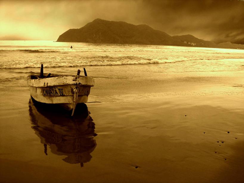 无人,横图,阶调图片,室外,日出,海洋,美景,山,船,墨西哥,反射,沙子,海岸线,景观,风景,天空,自然,景色,运输,摄影,宁静,拉丁美洲,自然风光,科利马,曼萨尼约,海滩,彩图