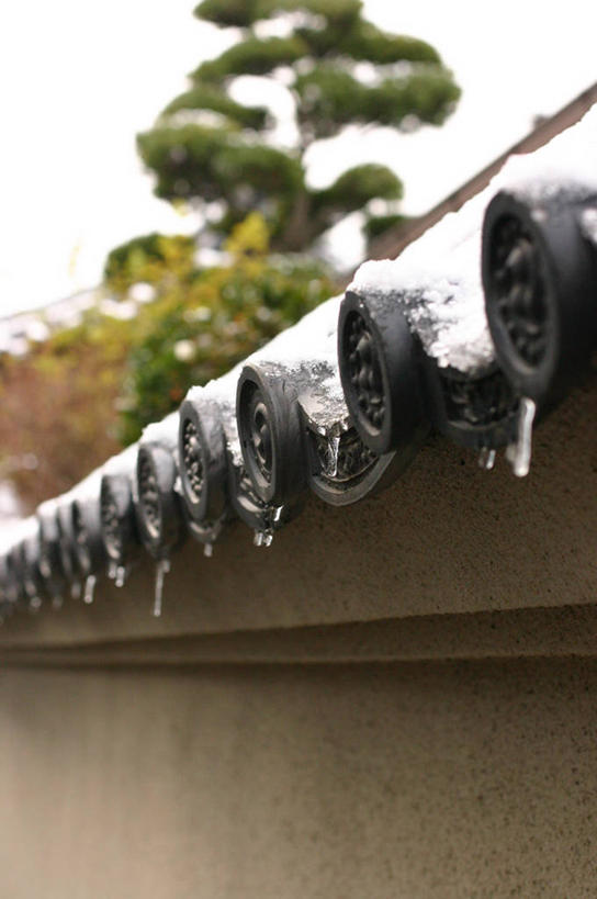 无人,竖图,室外,特写,白天,雪,建筑,日本,屋顶,天气,瓦,树,天空,寒冷,摄影,彩图