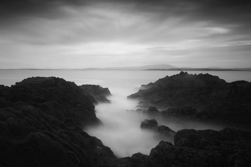 无人,横图,黑白,室外,海洋,美景,爱尔兰,海岸线,景观,水平线,风景,天空,自然,景色,大西洋,摄影,宁静,自然风光,科克郡,岩石,彩图