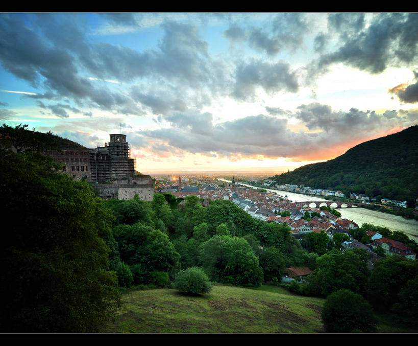 无人,横图,室外,美景,日落,山,建筑,德国,欧洲,城堡,地形,景观,云,古城,桥,历史,海德堡城堡,树,风景,自然,景色,摄影,西欧,自然风光,德意志联邦共和国,海德堡,巴登.符腾堡,巴登.符腾堡州,巴符州,彩图,卡尔斯鲁厄行政区