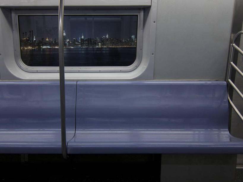 无人,横图,室内,夜晚,海洋,窗户,城市,地铁,美国,曼哈顿,座位,运输,摄影,宁静,照亮,彩图