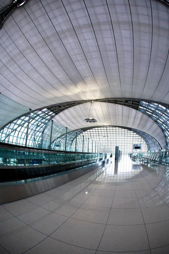 无人,机场,竖图,室内,白天,建筑,曼谷,泰国,对称,反射,光,拱门,首都,现代,摄影,彩图