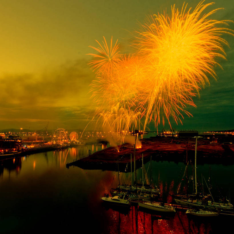 无人,方图,室外,爆炸,英国,停靠,庆祝,反射,云,首都,热,天空,焰火,黄昏,帆,运输,摄影,照亮,停泊,安特里姆郡,贝尔法斯特,彩图