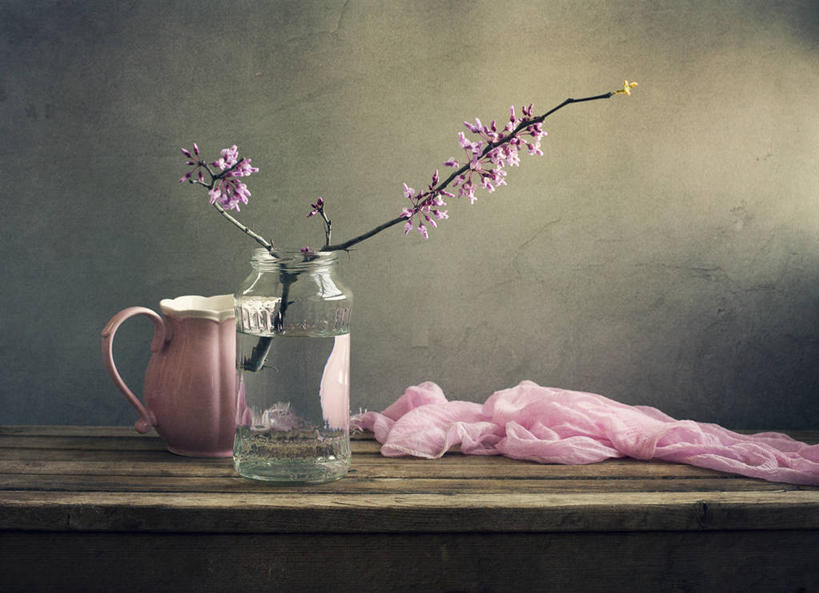 无人,横图,室内,美景,桌子,花瓶,以色列,景观,枝,花,粉色,自然,瓶子,围巾,景色,摄影,脆弱,清新,自然风光,彩图