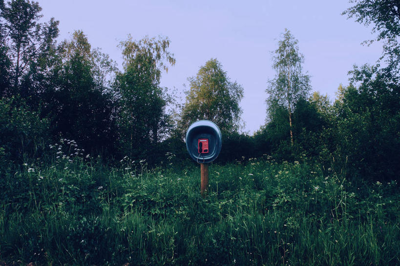 无人,横图,室外,白天,通讯,异乎寻常,技术,森林,俄罗斯,杆,树,摄影,万里无云,电话机,彩图,独处