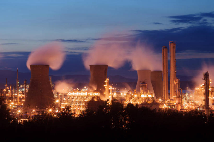 无人,工厂,横图,室外,化工厂,烟囱,建筑,英国,苏格兰,树,天空,黄昏,烟,工业,摄影,能源,照亮,剪影,冷却塔,空气污染,彩图,制造厂,生产工厂