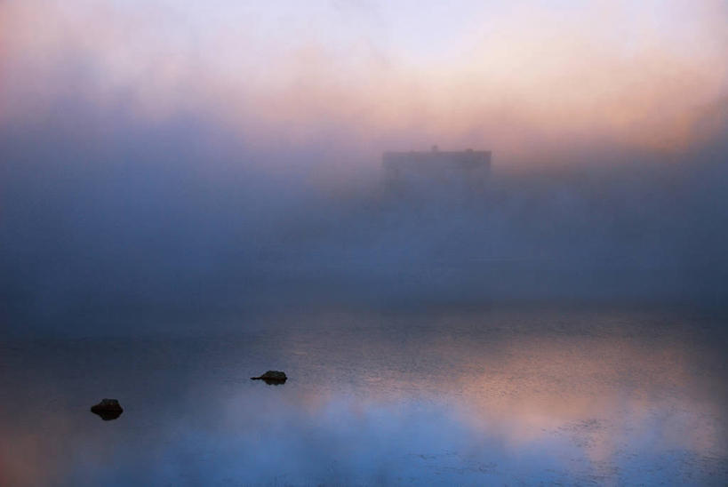 无人,横图,室外,湖,雾,保加利亚,反射,天气,自然,黄昏,摄影,宁静,国家公园,彩图