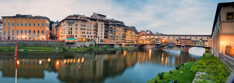 无人,横图,全景,室外,白天,植物,城市,建筑,意大利,反射,桥,联系,天空,摄影,照亮,意大利文化,托斯卡纳区,维基奥桥,亚诺河,彩图