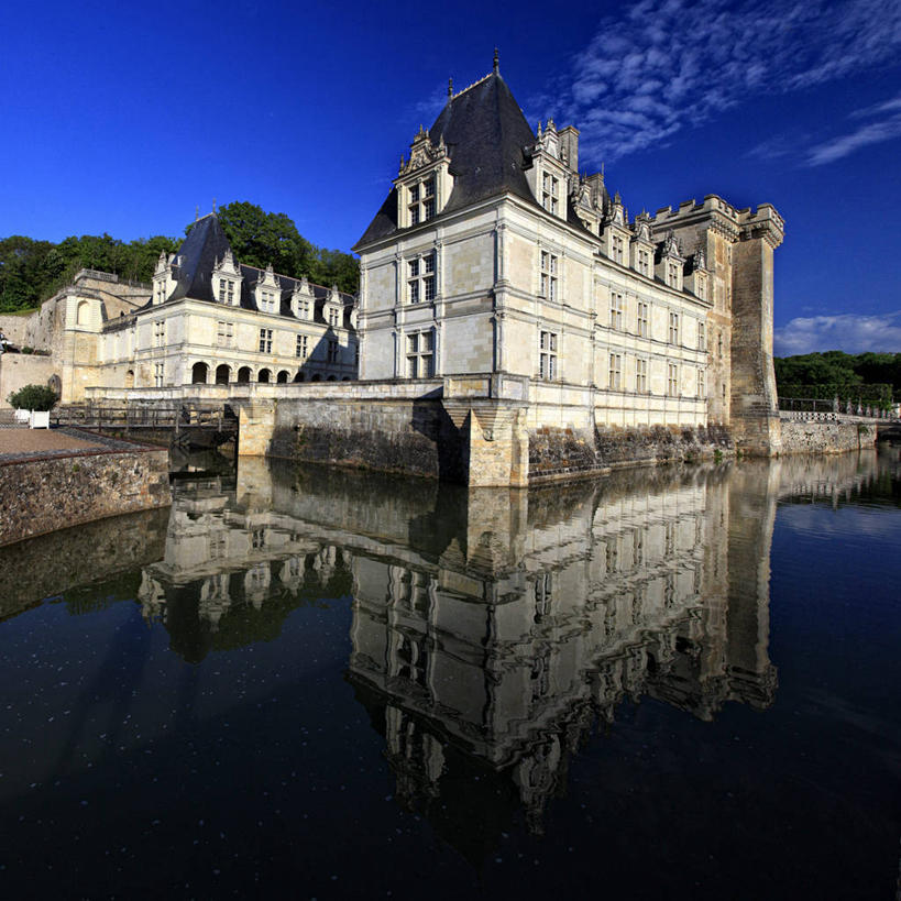 无人,方图,室外,白天,建筑,法国,反射,城堡,历史,天空,摄影,法国文化,维朗德里城堡,死水,彩图,维朗德里