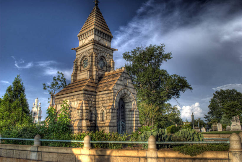 无人,横图,室外,白天,建筑,美国,云,历史,树,天空,墓地,摄影,陵墓,记忆,亚特兰大,墓穴,彩图