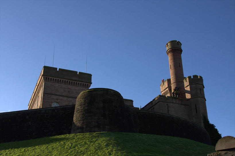 无人,横图,室外,白天,山,建筑,英国,历史,苏格兰,草,地标建筑,摄影,万里无云,因弗内斯,彩图