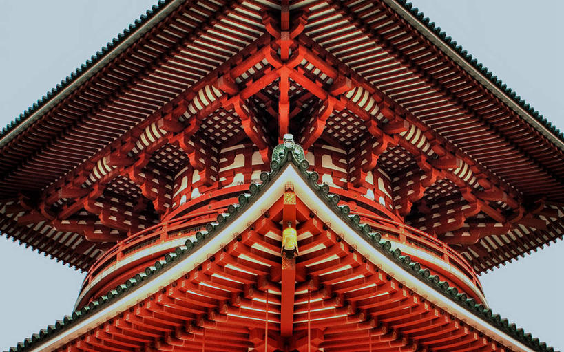 无人,横图,室外,特写,白天,建筑,日本,宝塔,天空,摄影,宗教,佛教,千叶,成田市,彩图