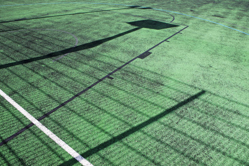 无人,运动场,横图,俯视,室外,白天,英国,阴影,篮球框,线条,篱笆,首都,草,摄影,彩图,高角度拍摄