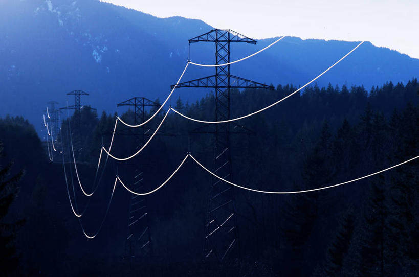 无人,横图,室外,白天,山脉,美国,波形,联系,树,摄影,能源,电子元件,华盛顿州,彩图,输电塔,电力线