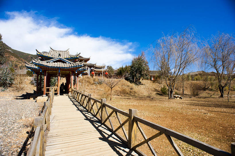 无人,横图,室外,白天,云,宝塔,树,天空,摄影,宗教,宁静,宗教建筑,泸沽湖,云南省,亭台楼阁,彩图