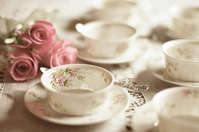 无人,横图,室内,特写,白天,玫瑰,静物,美国,花纹,古典,桌布,摄影,宁静,怀旧,德克萨斯,达拉斯市,茶杯,彩图