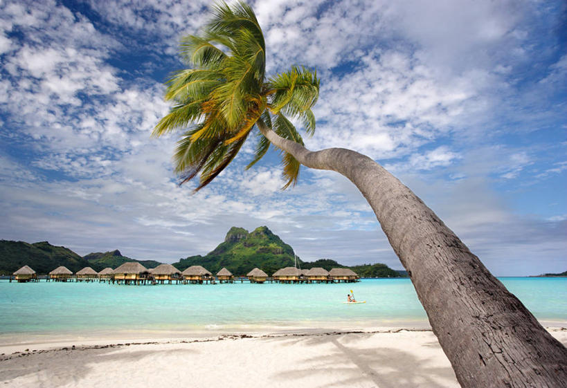 无人,横图,室外,白天,旅游,度假,海洋,山,棕榈树,曲折,弯曲,沙子,云,娱乐,风景,天空,自然,享受,休闲,放松,摄影,蜿蜒,宁静,法属玻利尼西亚,塔西提岛,海滩,彩图,法国海外领土