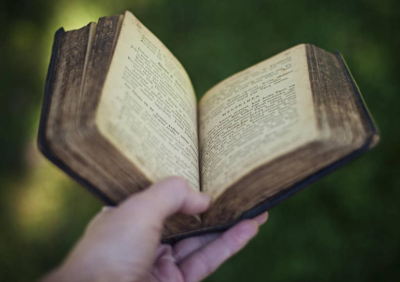 手,一个人,横图,室外,白天,拿着,打开,人体,摄影,宗教,部分,开启,经书,立陶宛共和国,彩图