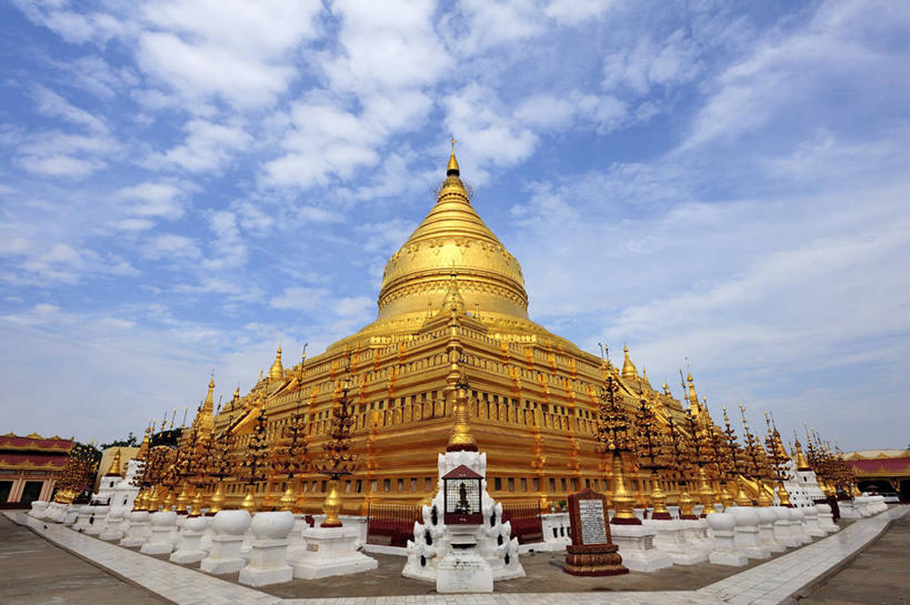 无人,横图,室外,白天,建筑,缅甸,云,宝塔,黄金,天空,地标建筑,摄影,宗教,佛教,圆顶建筑,蒲甘,瑞喜宫塔,彩图,缅甸文化