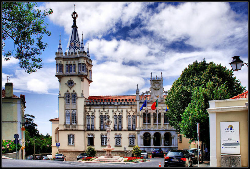 无人,横图,室外,白天,建筑,汽车,葡萄牙,云,首都,里斯本,树,天空,运输,摄影,政府大楼,政府,新特拉,彩图