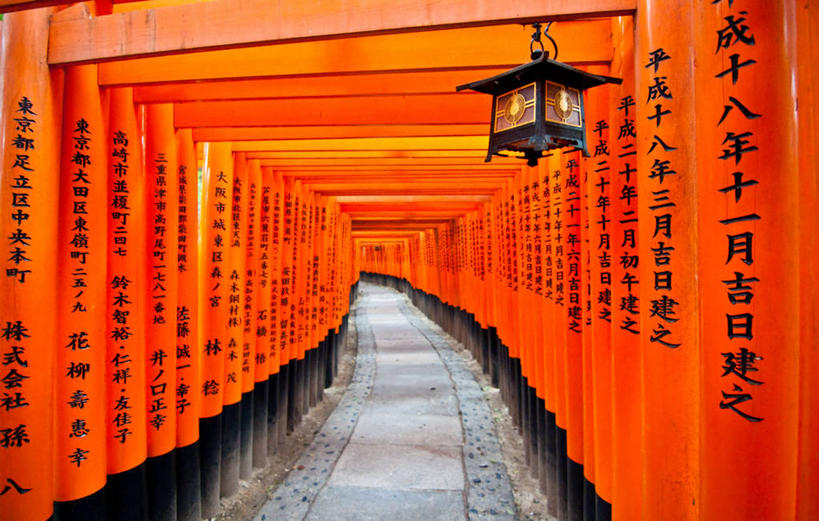 无人,横图,室内,京都,日本,亚洲,吊挂,悬挂,日本文化,日文,柱子,鸟居,挂,灯,摄影,京都府,神殿,东亚,本州,本州岛,日本国,近畿地方,近畿,灵性,伏见稻荷大社,伏见区,彩图