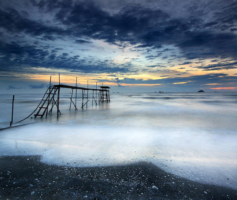 无人,码头,横图,室外,长时间曝光,海洋,美景,日落,马来西亚,沙子,景观,云,风景,天空,自然,景色,摄影,宁静,自然风光,雪兰莪州,海滩,彩图