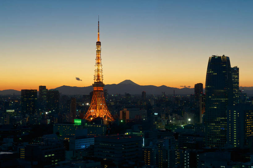无人,横图,室外,度假,美景,山,城市风光,城市,建筑,东京,富士山,日本,日本文化,景观,塔,首都,娱乐,现代,天空,黄昏,享受,休闲,景色,放松,摄影,东京塔,照亮,彩图