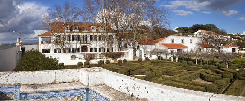 无人,宫殿,横图,全景,室外,白天,建筑,葡萄牙,云,围墙,树,天空,摄影,园林,树篱,彩图
